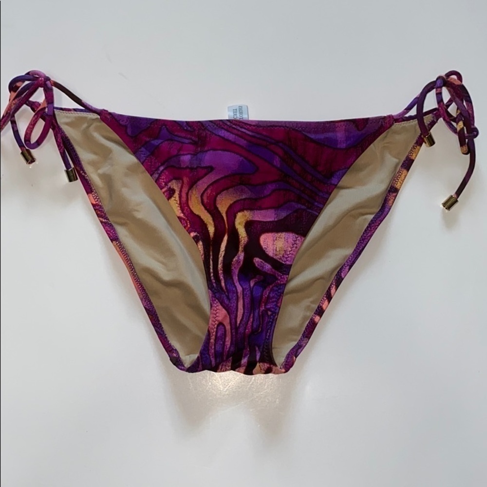 Fun Purple & Magenta Side Tie Swim Bottom Medium